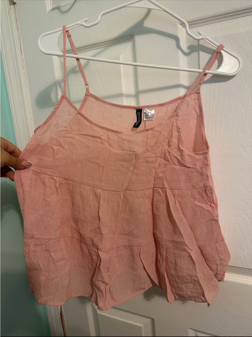 H&M Dusty Pink Tiered Spaghetti Strap Camisole